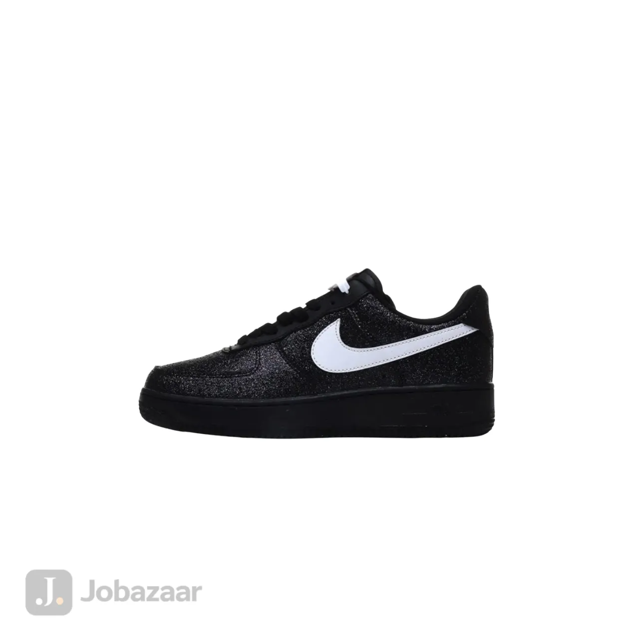 Nike Air Force 1 Low Black Glitter / Sparkle White Swoosh